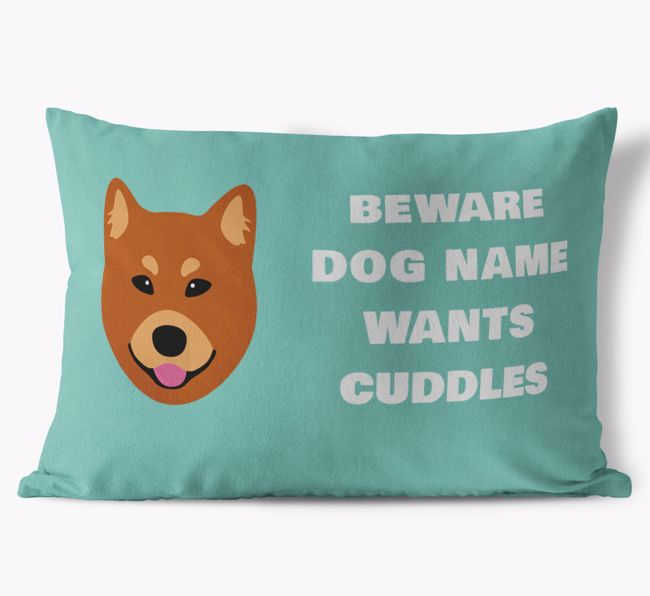 Beware of Cuddles: Personalised {breedFullName} Soft Touch Cushion